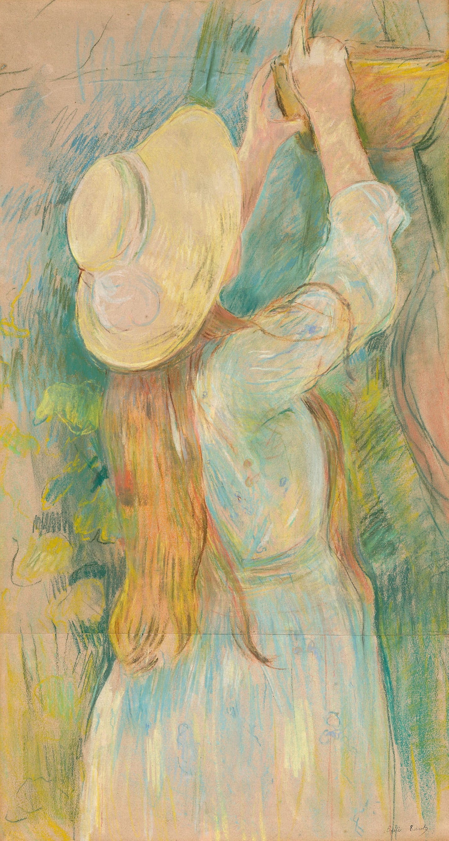 Young Girl Holding a Basket -  Berthe Morisot,  Poster Print Wall Art