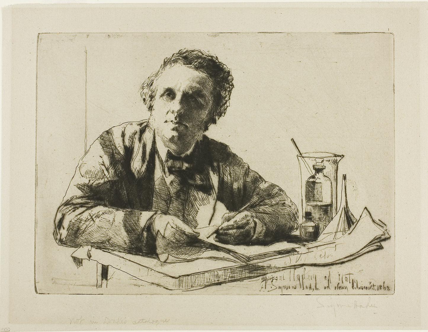 Portrait of Francis Seymour Haden, No. 2 (While Etching) -  Francis Seymour Haden,  Poster Print Wall Art