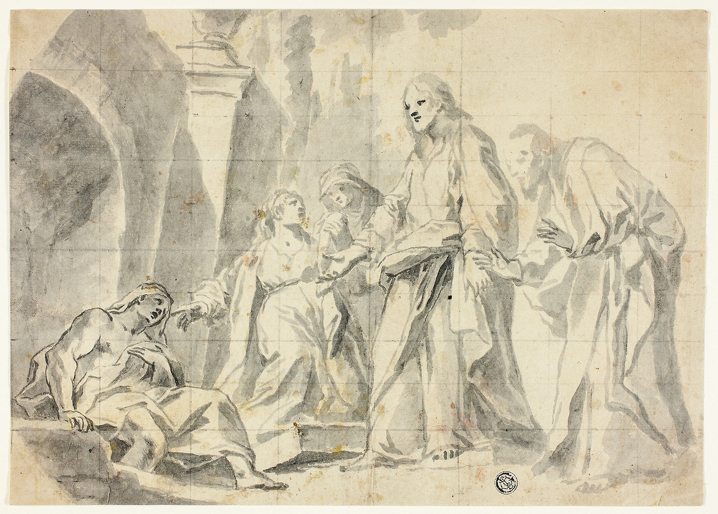 Raising of Lazarus -  Attributed to Marco Benefial,  Poster Print Wall Art