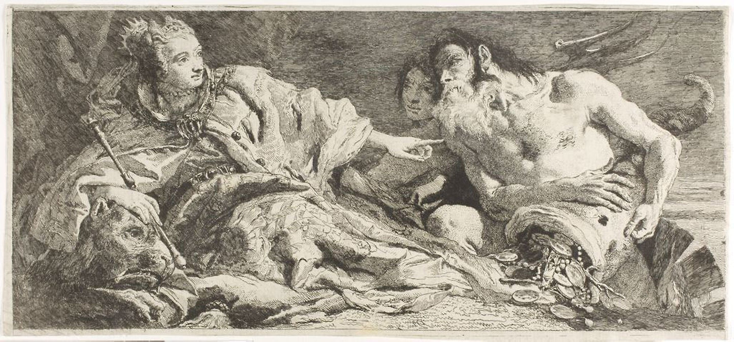 Venice Receiving Neptune's Homage -  Giovanni Domenico Tiepolo (Italian, 1727-1804),  Poster Print Wall Art
