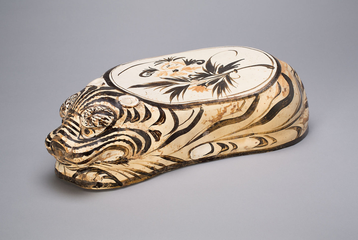 Tiger-Shaped Pillow with Floral Spray -  China,  Poster Print Wall Art