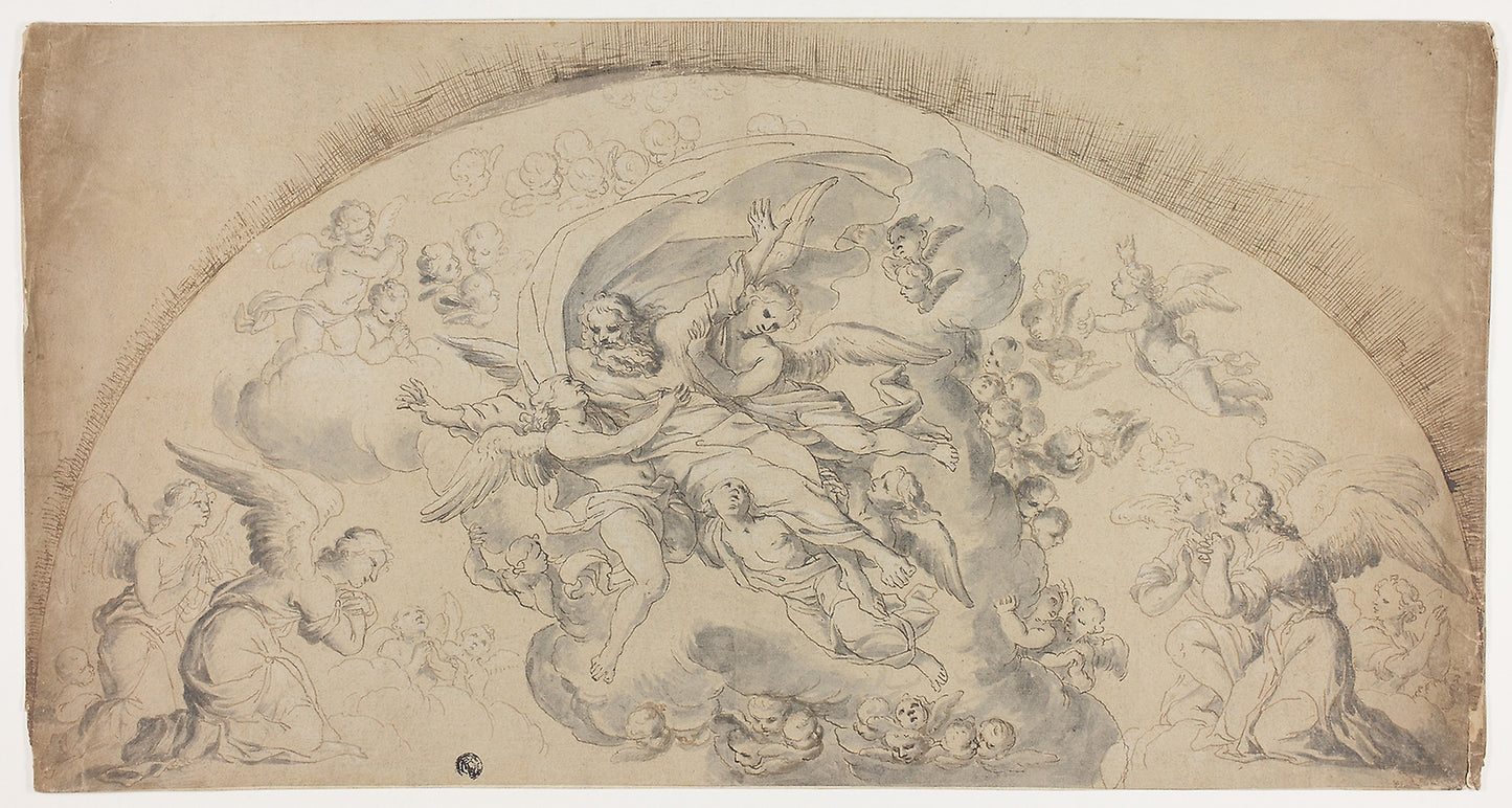 God the Father in Glory -  Possibly after Pietro Testa (Italian, 1611/12-1650),  Poster Print Wall Art