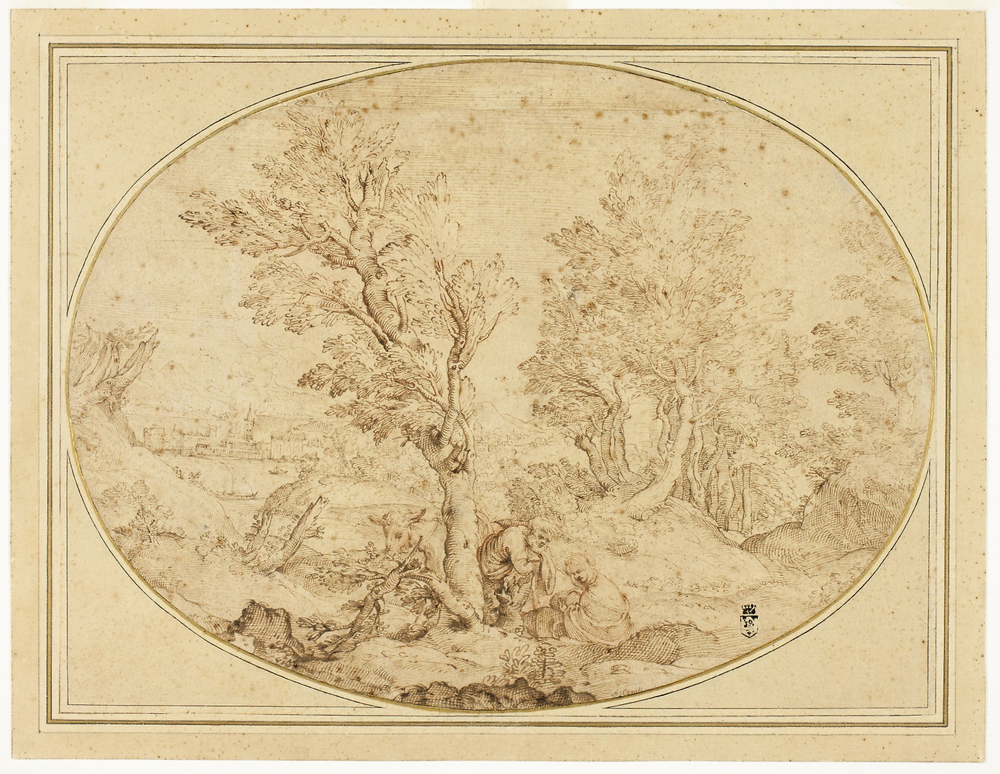 Rest on the Flight into Egypt -  Agostino Carracci,  Poster Print Wall Art