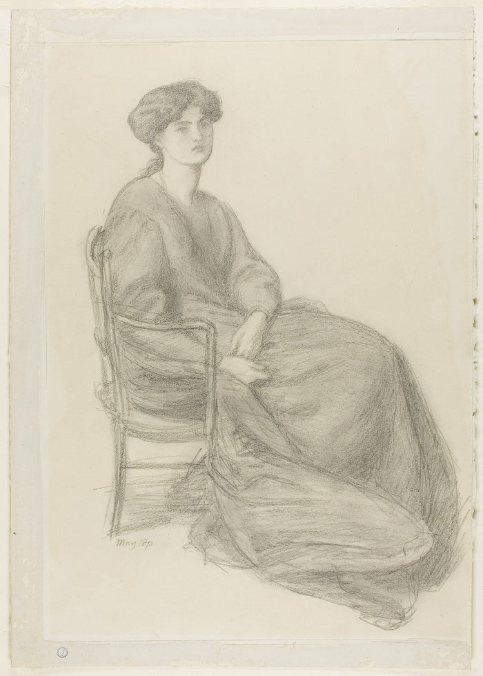 Mrs. William Morris Seated in Chair: Dante Gabriel Rossetti,16x12