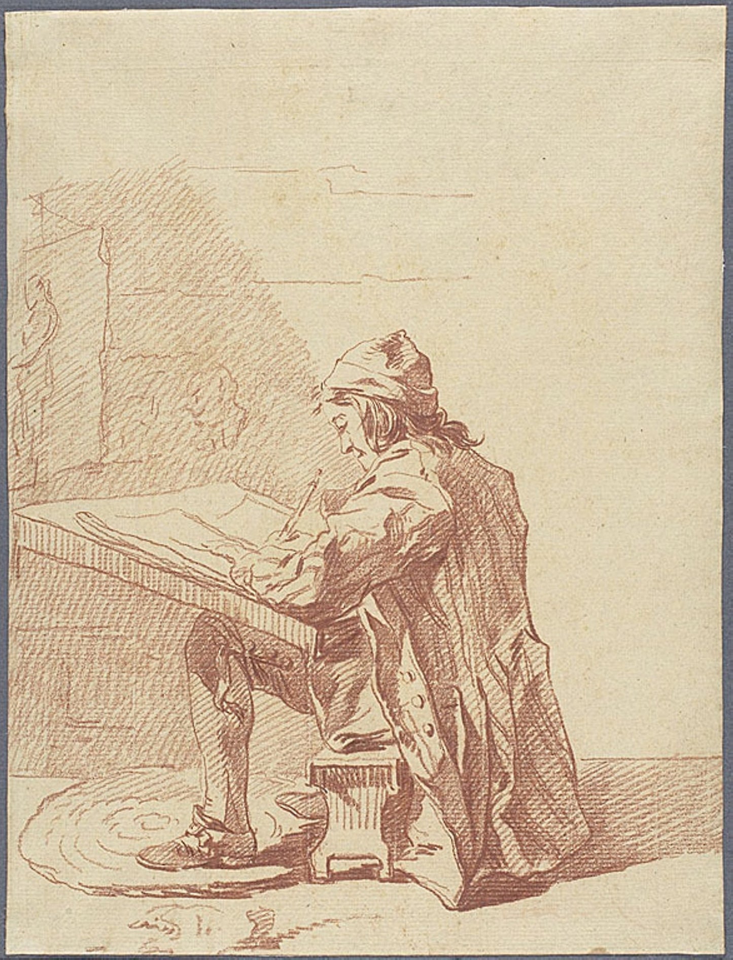 An Artist Sketching in His Studio -  François-André Vincent,  Poster Print Wall Art