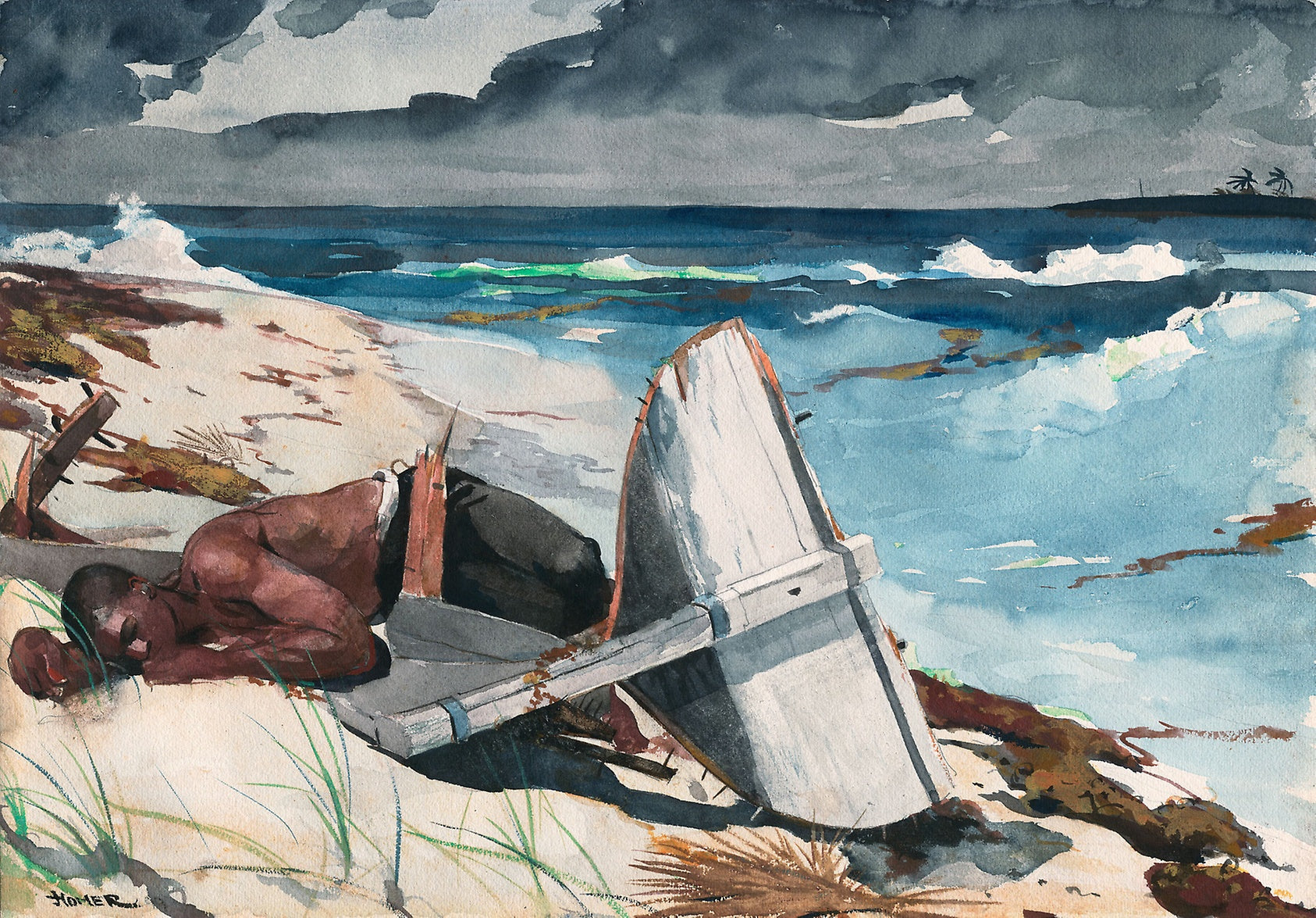 After the Hurricane, Bahamas: Winslow Homer,16x12"(A3) Poster