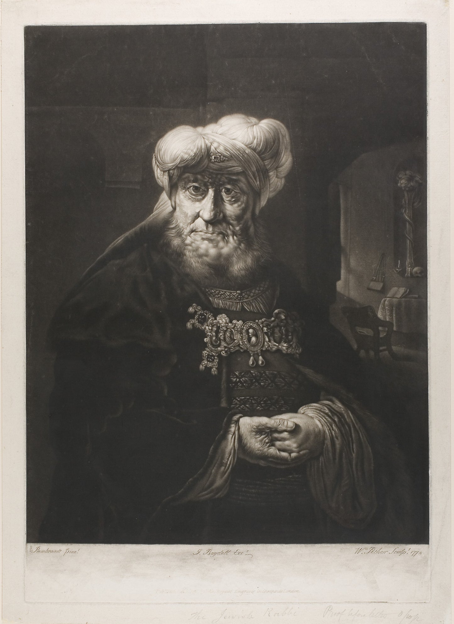 The Rabbi -  William Pether (English, 1731/38-1821),  Poster Print Wall Art