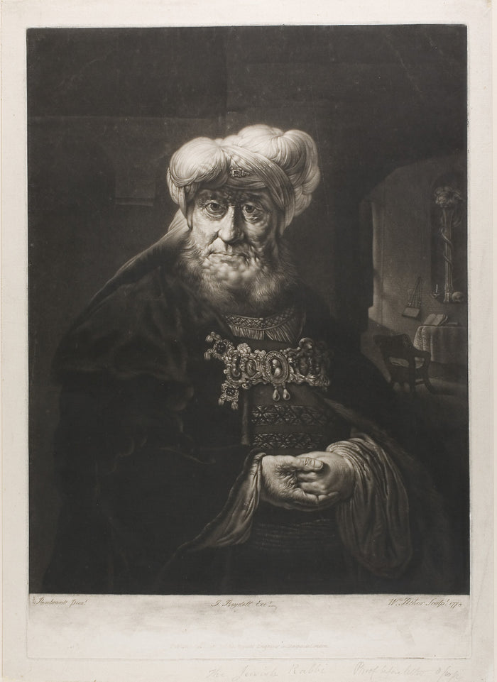 The Rabbi: William Pether (English, 1731/38-1821),16x12