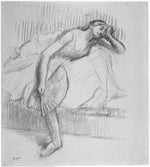 Dancer Resting with a Fan: Edgar Degas,16x12"(A3) Poster