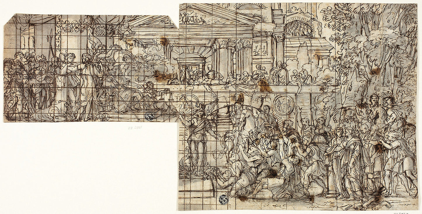 Triumph of Alexander -  possibly François Chauveau (French, 1613-1676),  Poster Print Wall Art
