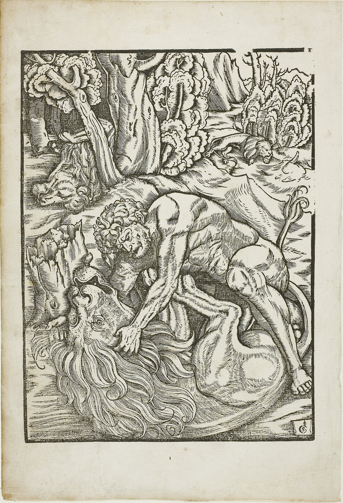 Hercules Strangling the Nemean Lion, from the Labors of Hercules -  Gabriel Salmon,  Poster Print Wall Art