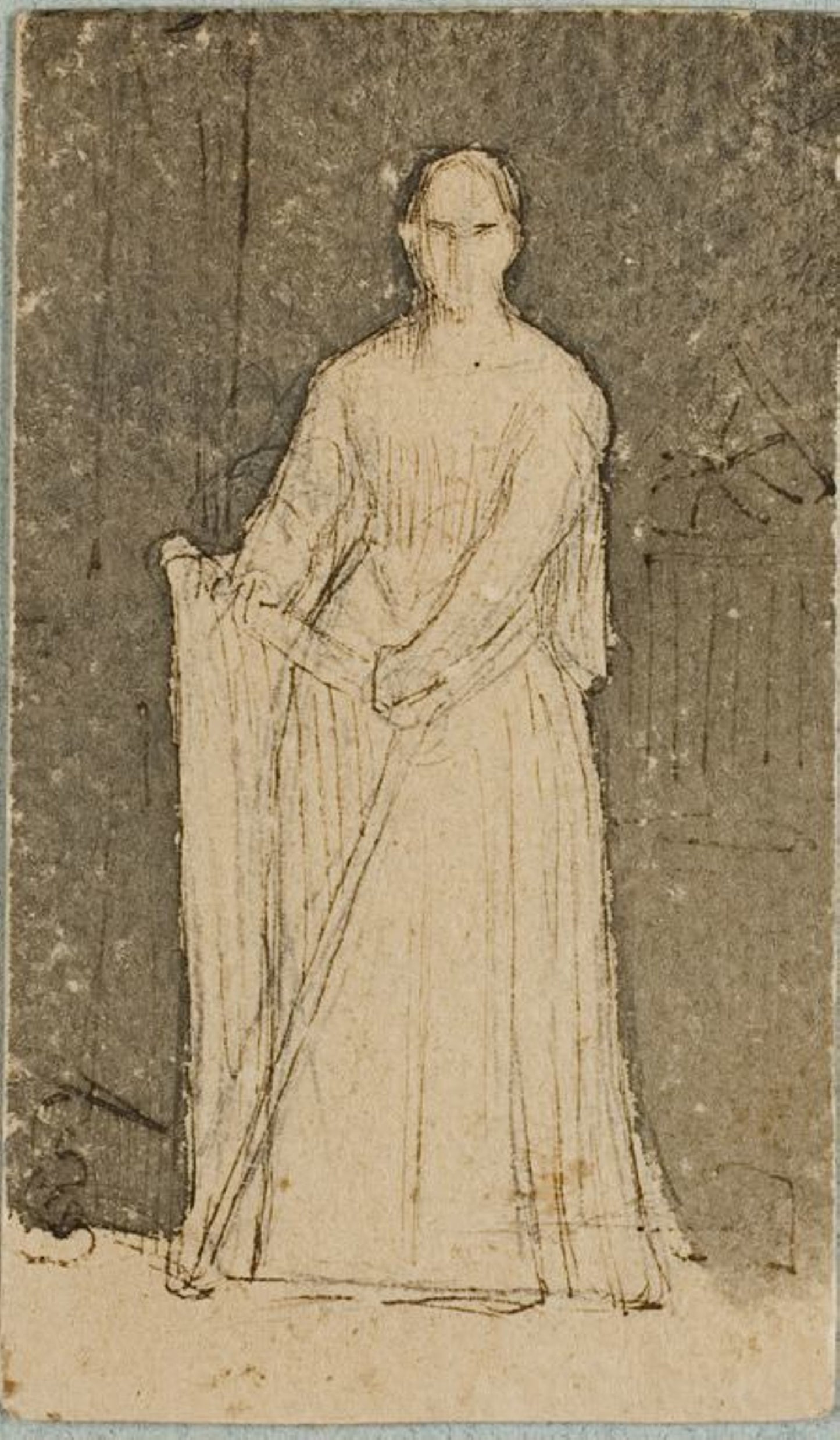 Woman with a Harp -  Dominique Papety,  Poster Print Wall Art