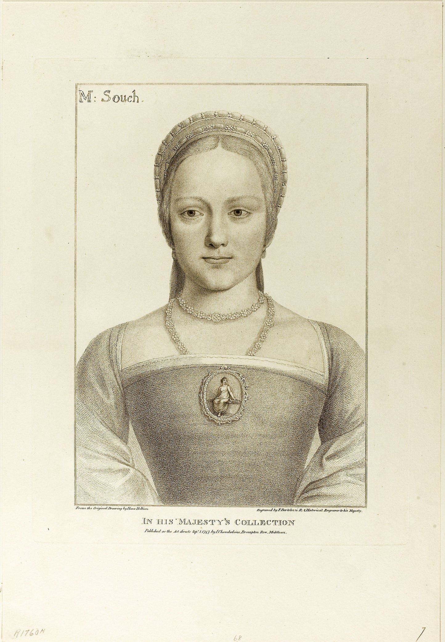 Mrs. Souch -  Francesco Bartolozzi (Italian, 1727-1815),  Poster Print Wall Art