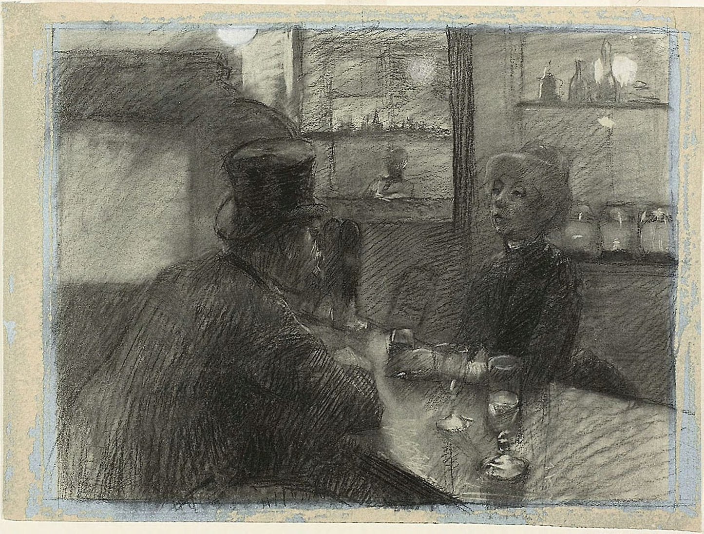 Bar of the Café of the rue de Rome: Henri de Toulouse-Lautrec,16x12"(A3) Poster