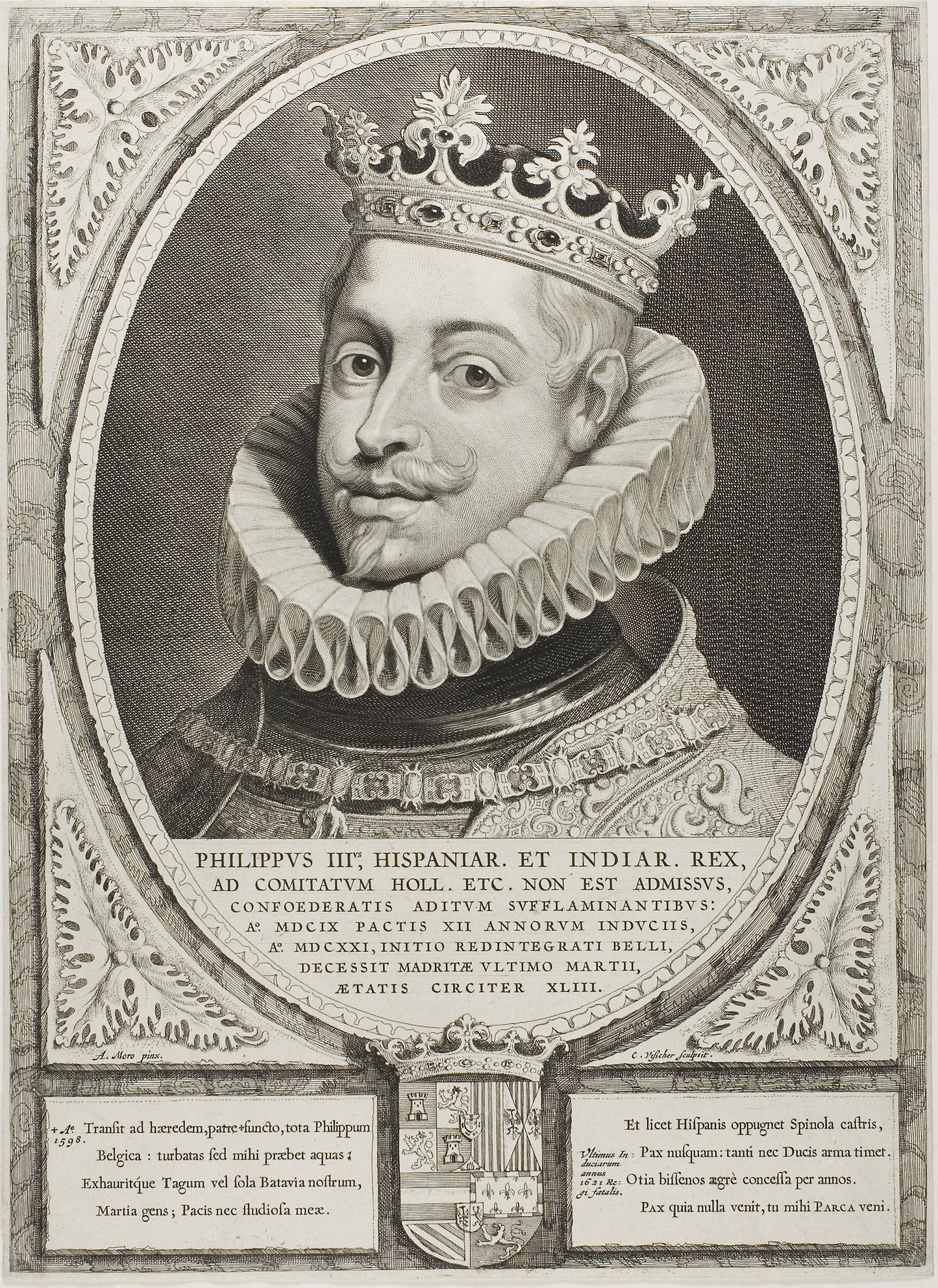 Philip III, King of Spain -  Cornelis Visscher, the Elder (Netherlandish, c. 1520-1586),  Poster Print Wall Art