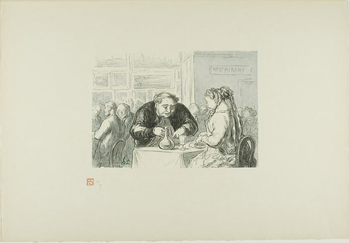 The Restaurant of the Great Art Exhibition: A symbiotic love for the arts and the cutlet: Etienne (French, 19th century),16x12