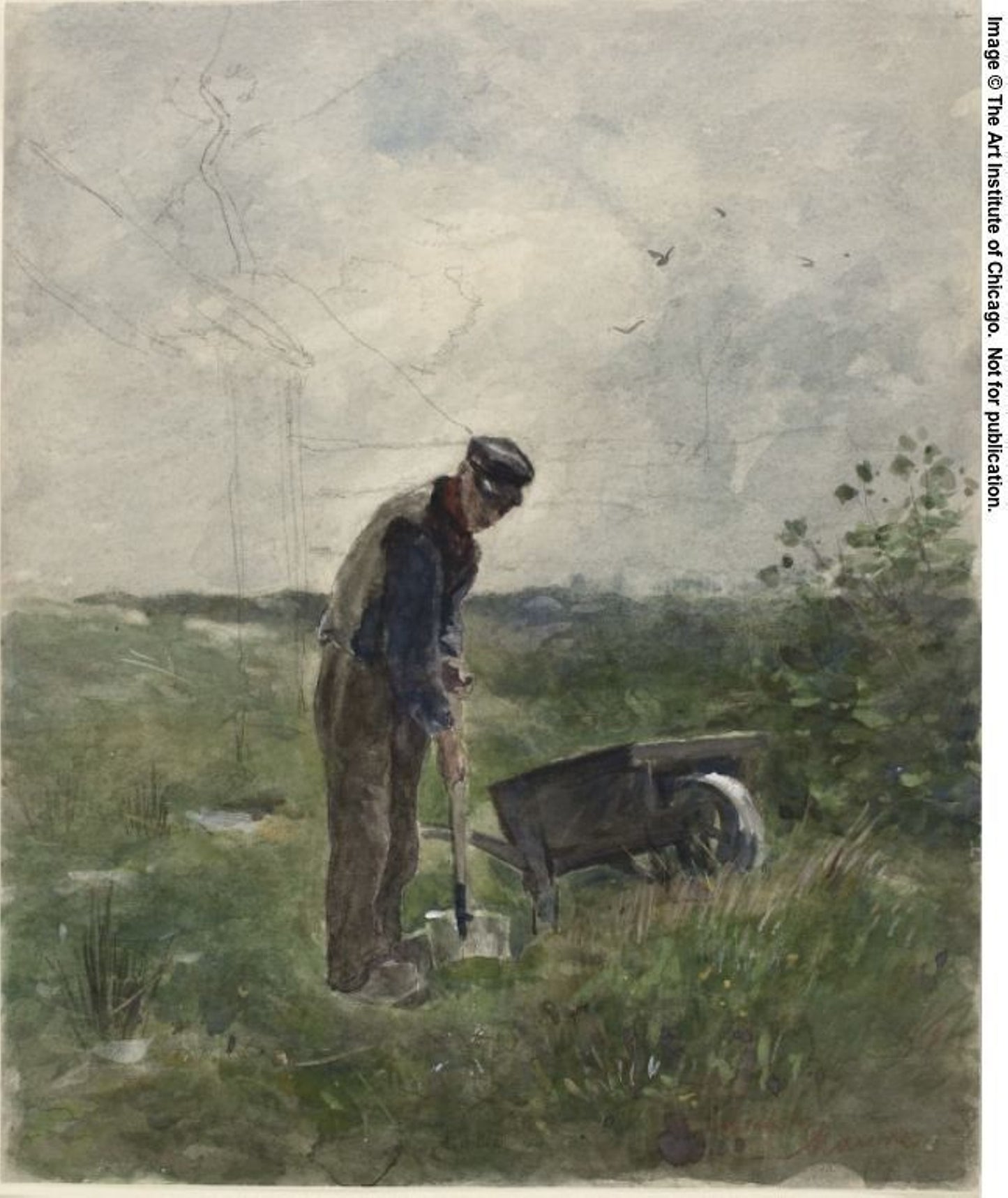 Peasant Plowing -  Anton Mauve,  Poster Print Wall Art