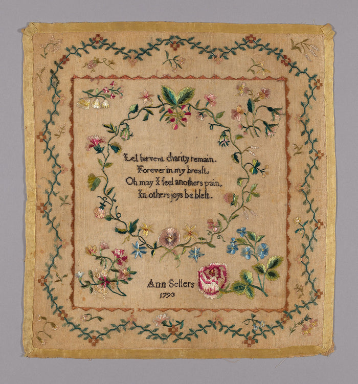 Sampler: Ann Sellers (American, 1783-1870),16x12