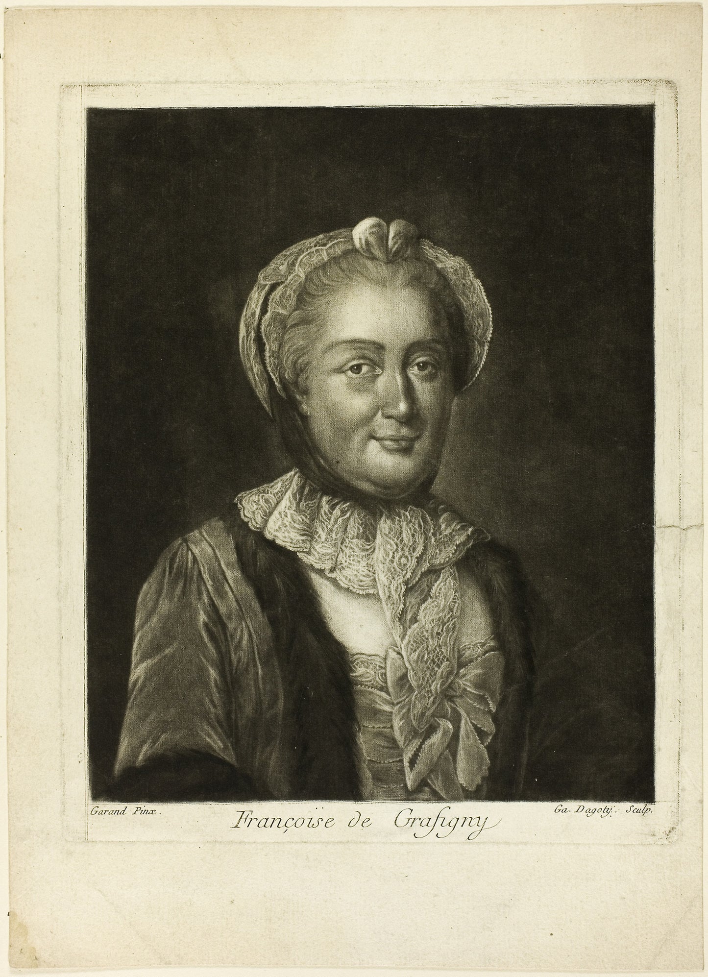 Françoise de Grasigny -  Jean Baptiste André Gautier d'Agoty (French, 1740-1786),  Poster Print Wall Art
