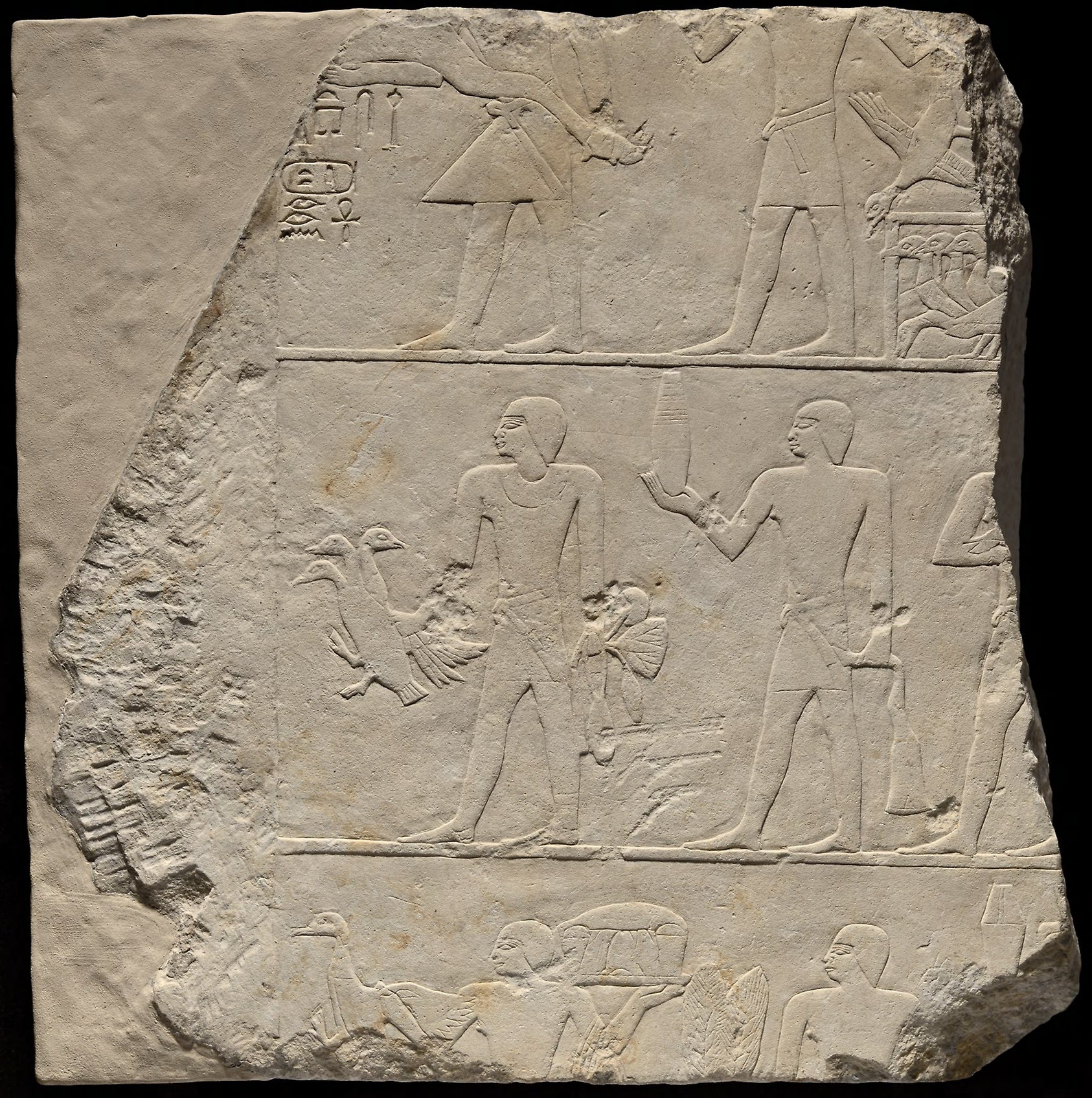 Wall Fragment from a Tomb Depicting Offering Bearers: Egyptian,16x12"(A3) Poster