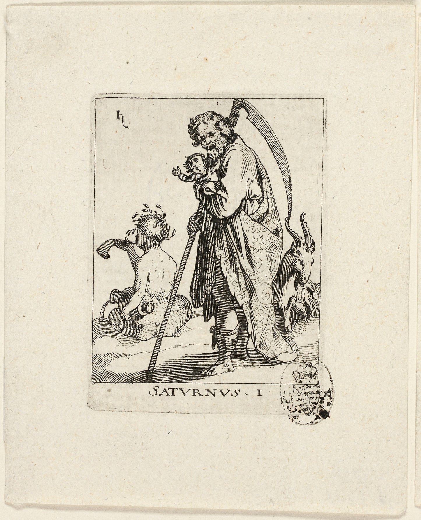 Saturnus, plate one from Der VII Planeten -  Conrad Meyer,  Poster Print Wall Art
