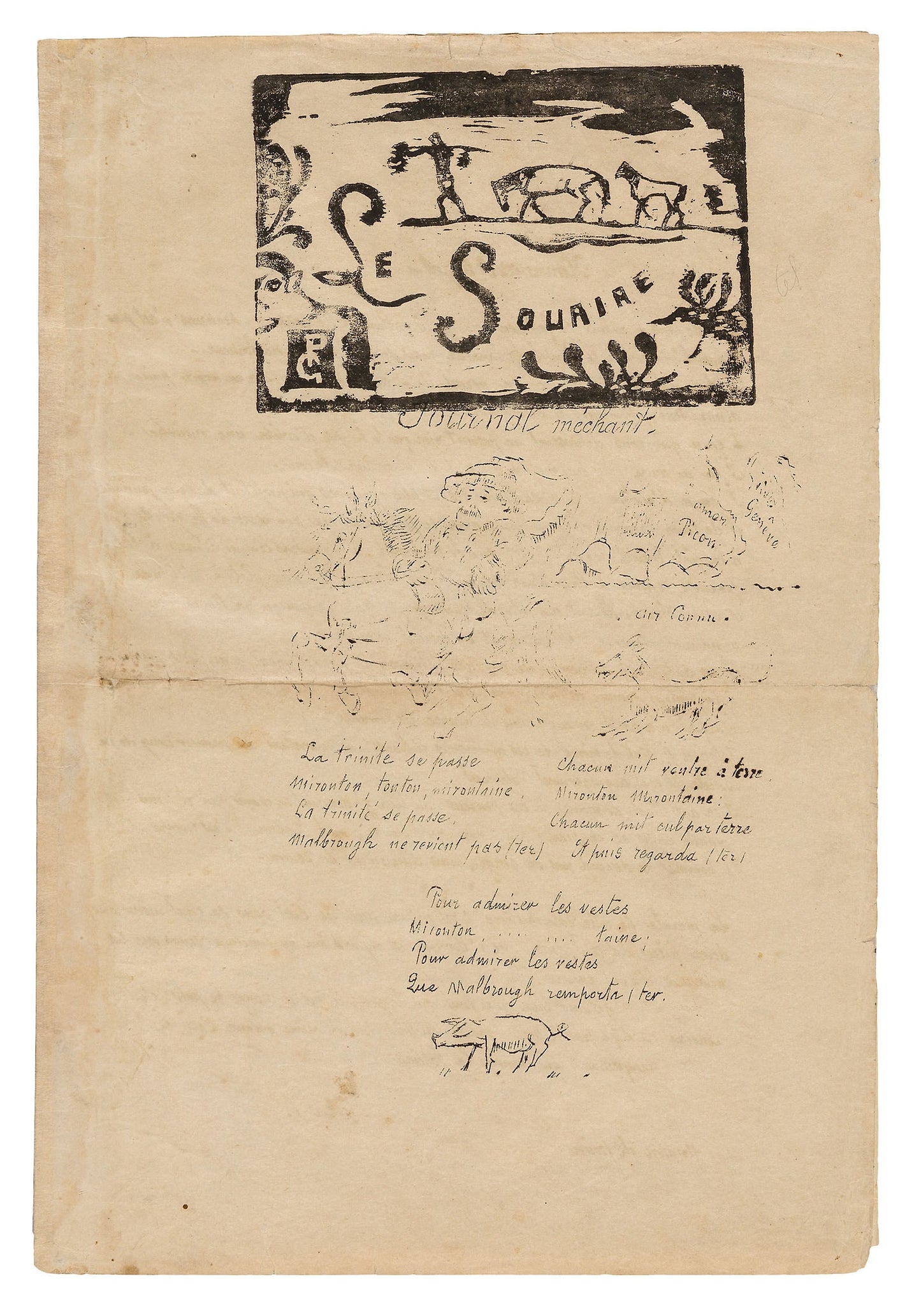 Le sourire: Journal méchant, Feb. 1900: Paul Gauguin,16x12"(A3) Poster