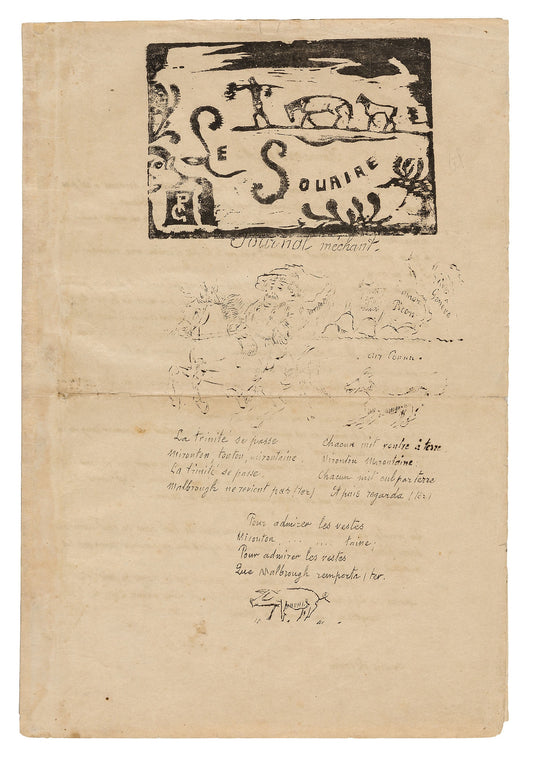 Le sourire: Journal méchant, Feb. 1900: Paul Gauguin,16x12"(A3) Poster