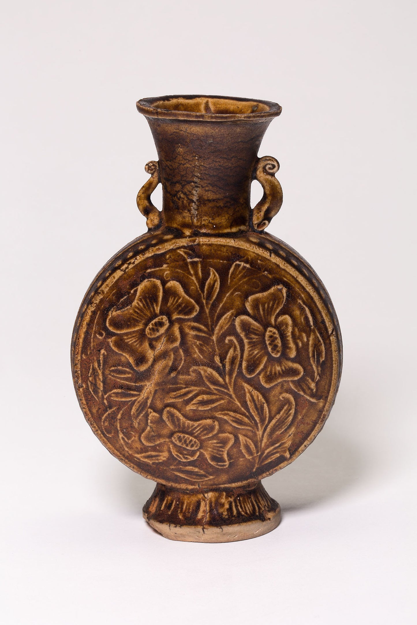 Amphora-Type Vase with Stylized Flowers -  China,  Poster Print Wall Art