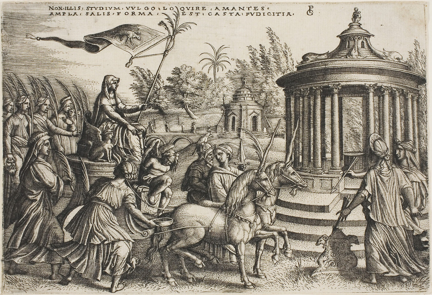 The Triumph of Chastity, plate two from The Triumphs of Petrarch -  Georg Pencz,  Poster Print Wall Art