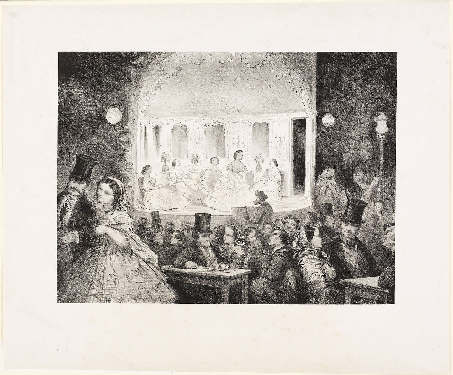 Sketch of a Café-Concert on the Rue Madame -  Antoine-Gustave Droz,  Poster Print Wall Art