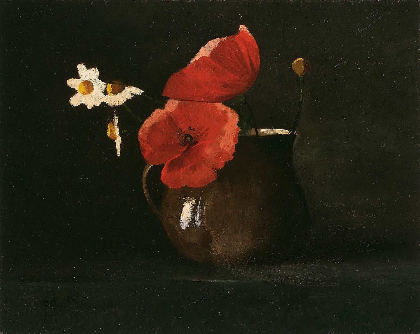 Flowers -  Poppies and Daisies -  Odilon Redon,  Poster Print Wall Art