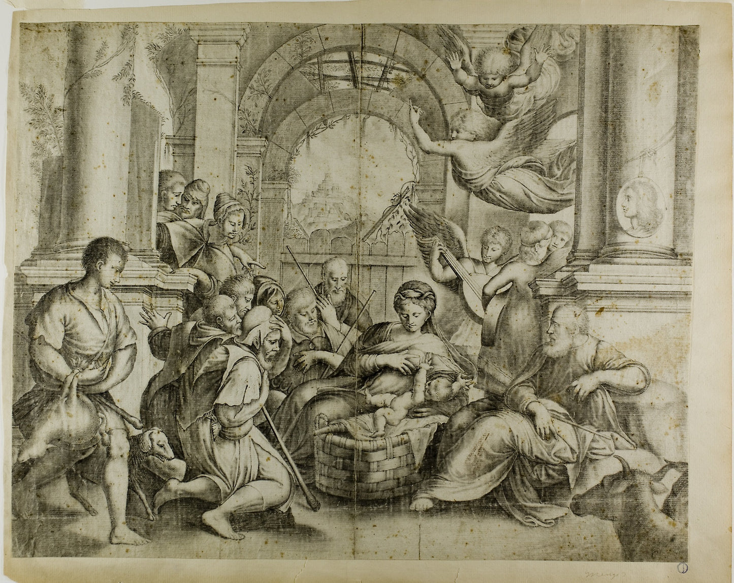 Adoration of the Shepherds -  after Girolamo da Treviso the Younger,  Poster Print Wall Art