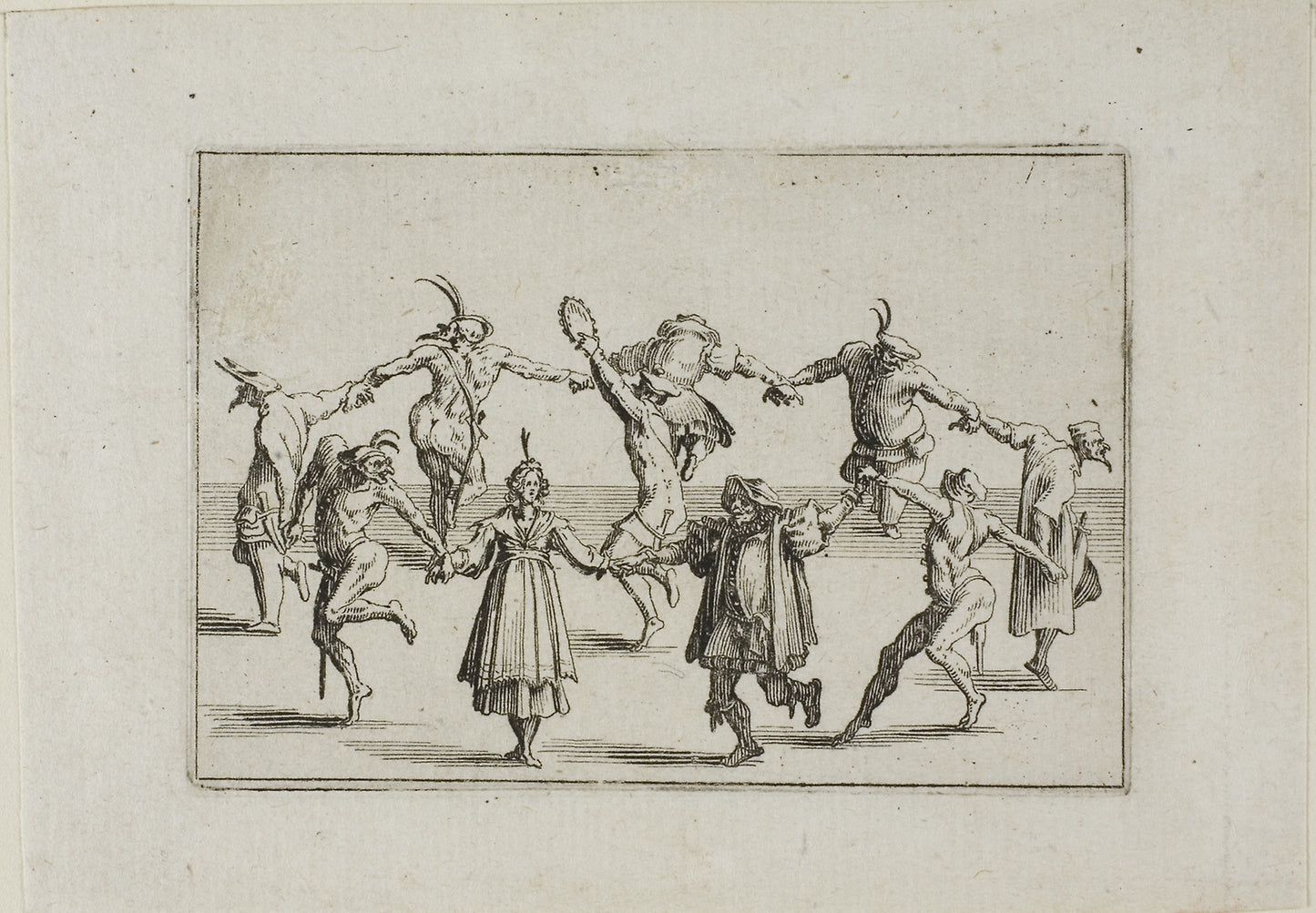 The Round, from The Caprices -  Jacques Callot,  Poster Print Wall Art