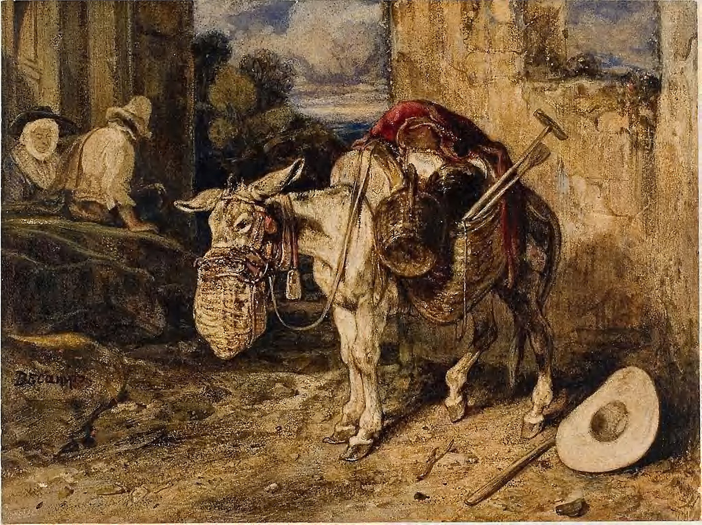 Donkey -  Alexandre Gabriel Decamps,  Poster Print Wall Art