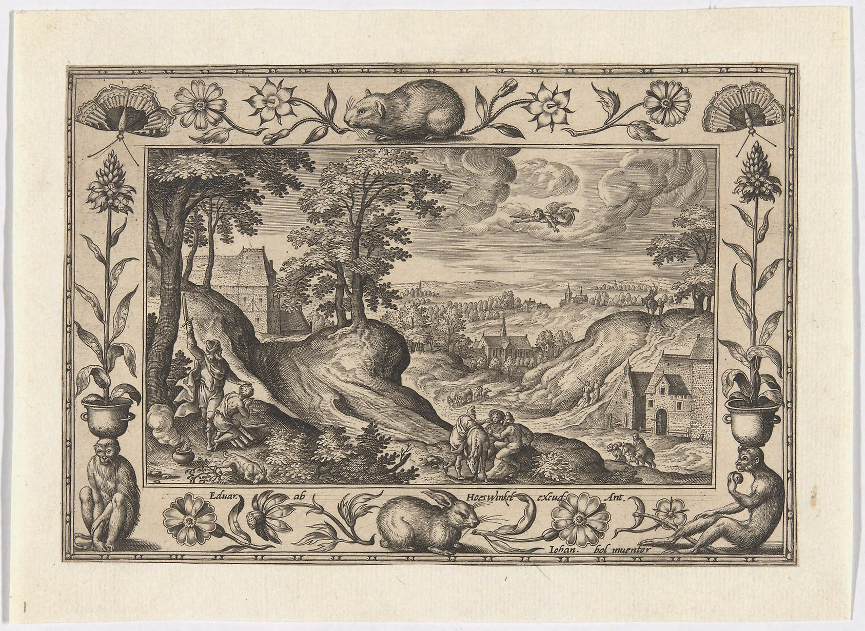 Abraham's Sacrifice of Isaac, from Landscapes with Old and New Testament Scenes and Hunting Scenes: Adriaen Collaert (Flemish, c. 1560–1618) ,16x12"(A3) Poster