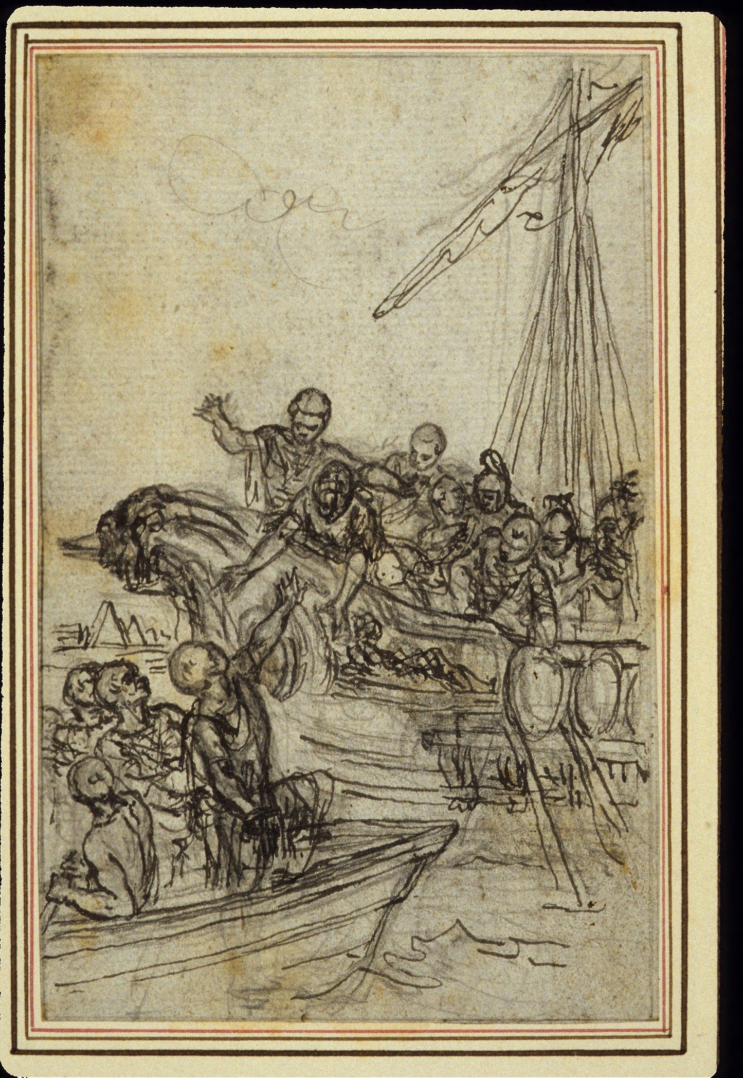 Study for Lucain's "La Pharsale", Canto VIII -  Hubert François Gravelot,  Poster Print Wall Art