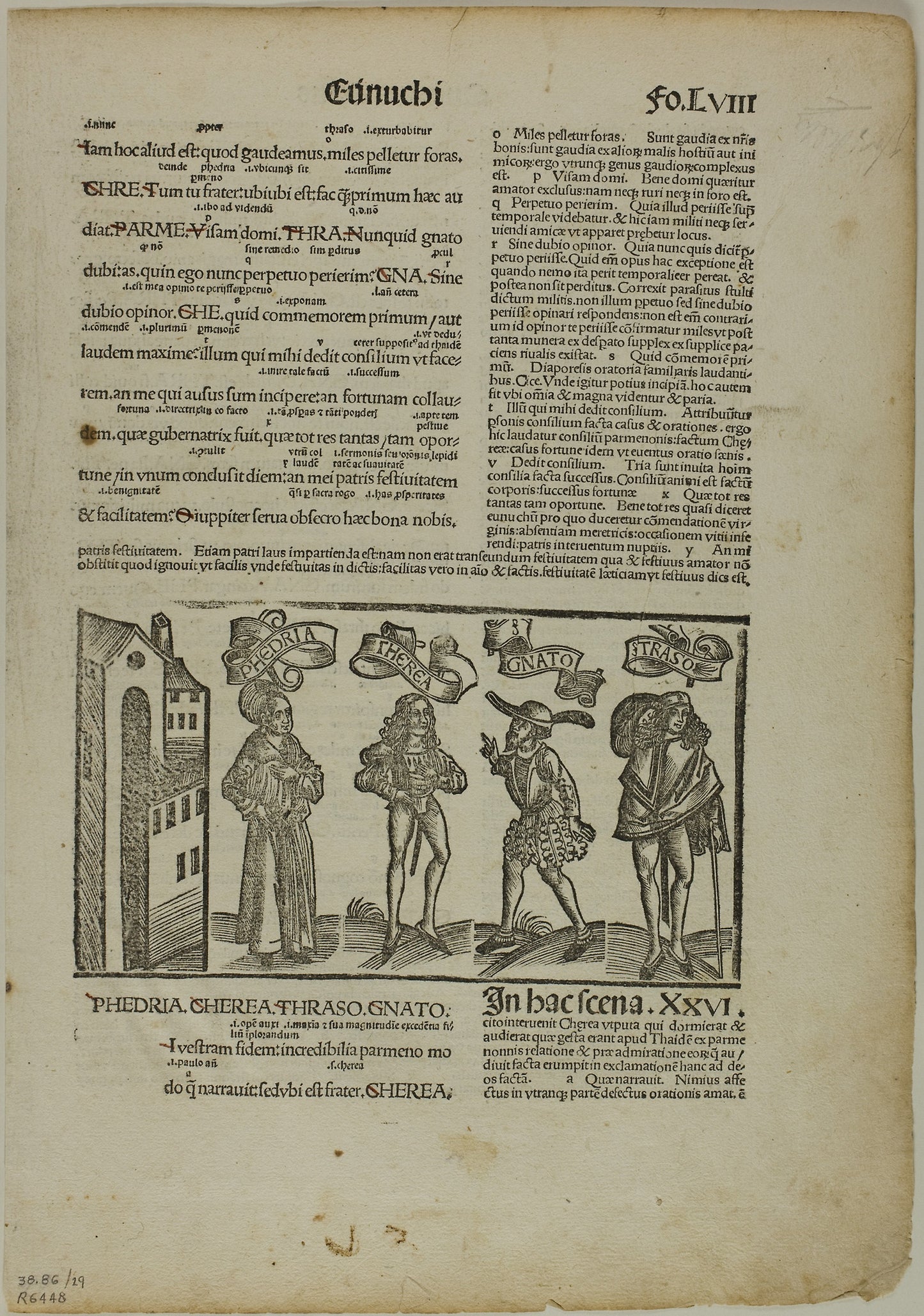 The Eunuch from Terenti cum directorio, Plate 29 from Woodcuts from Books of the 15th Century -  Unknown Artist (Strasbourg, late 15th century),  Poster Print Wall Art