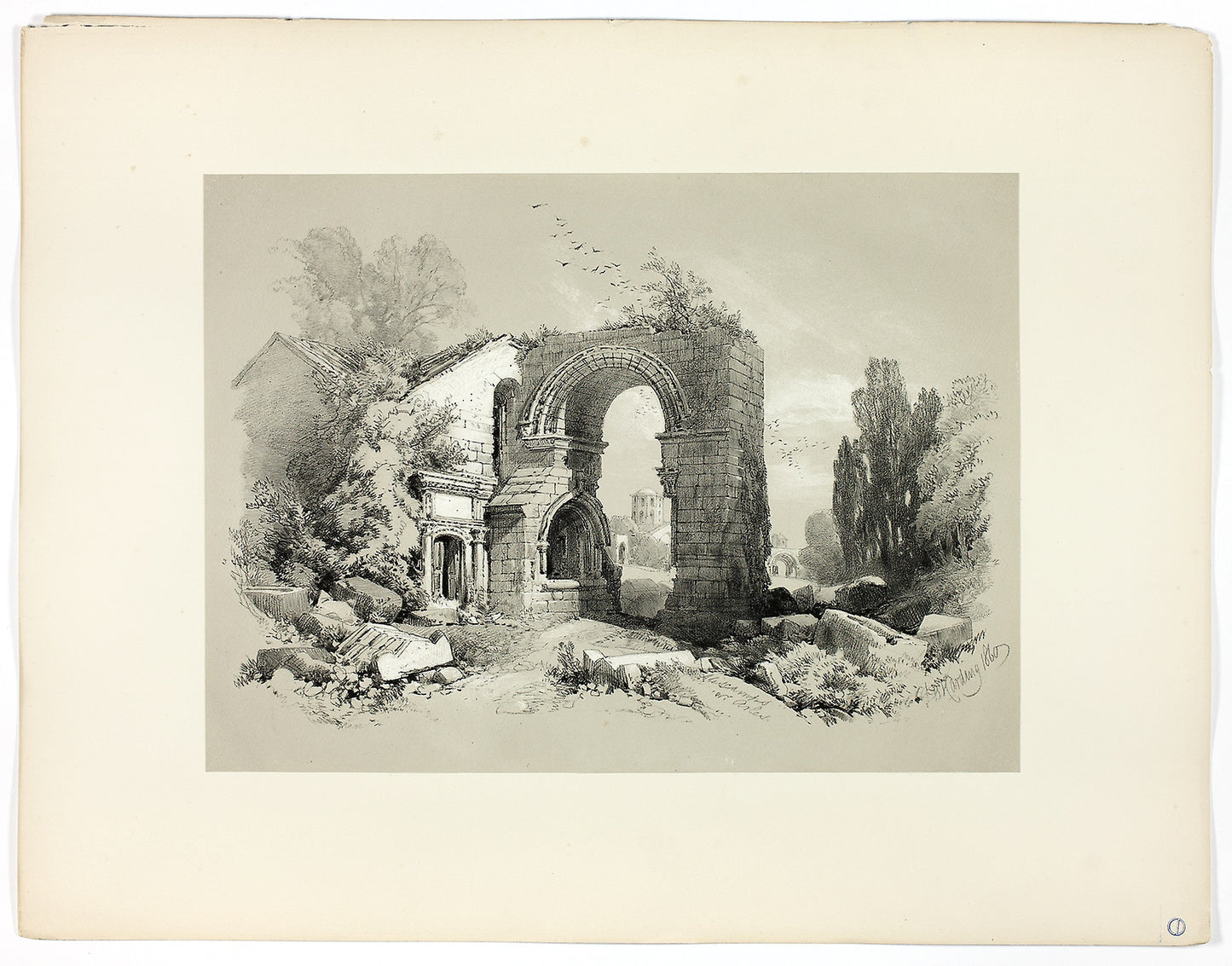 Aliscamps, W. Arles, from Picturesque Selections -  James Duffield Harding, (English, 1798-1863),  Poster Print Wall Art