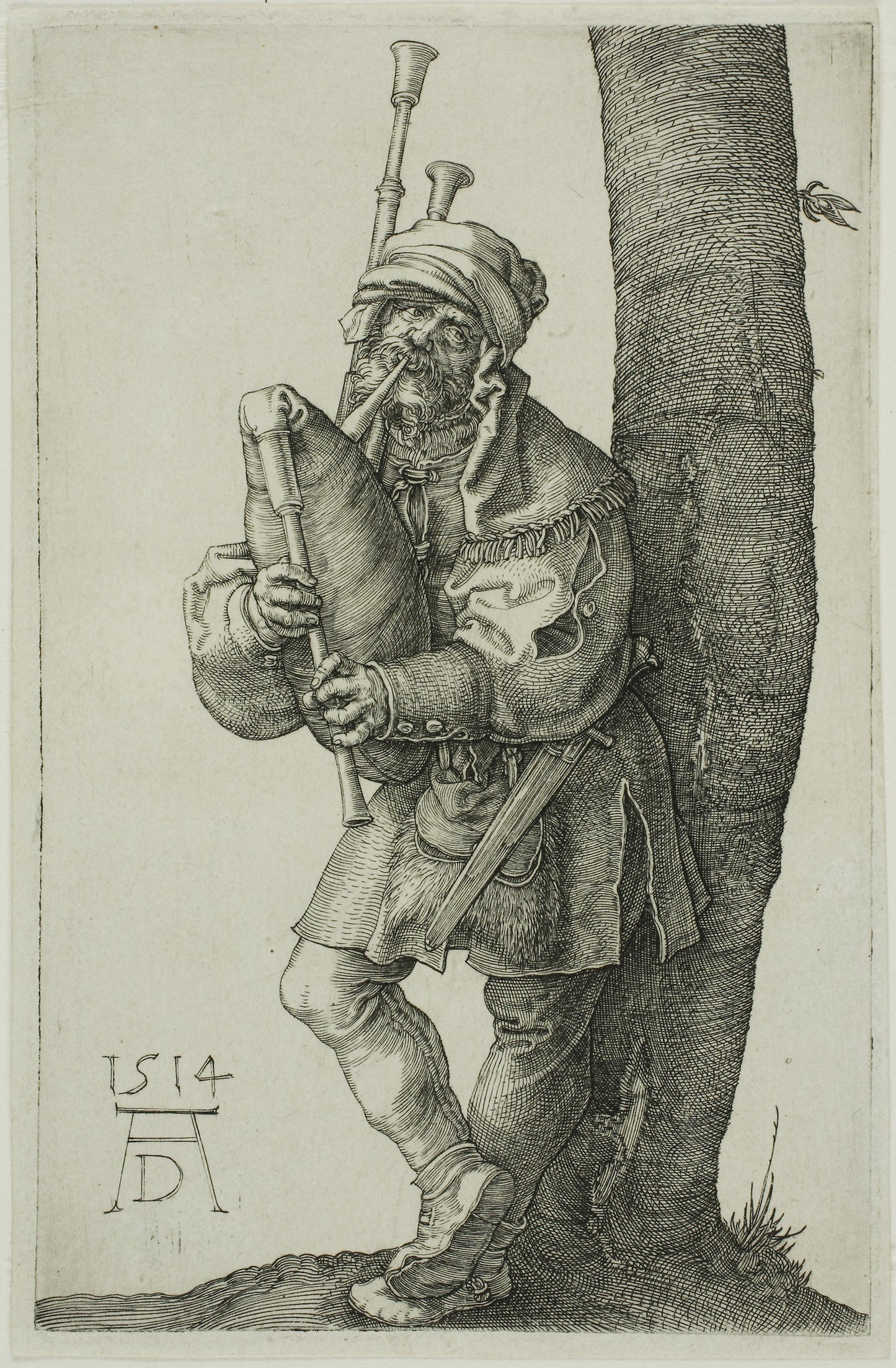 The Bag-Piper -  Albrecht Dürer,  Poster Print Wall Art