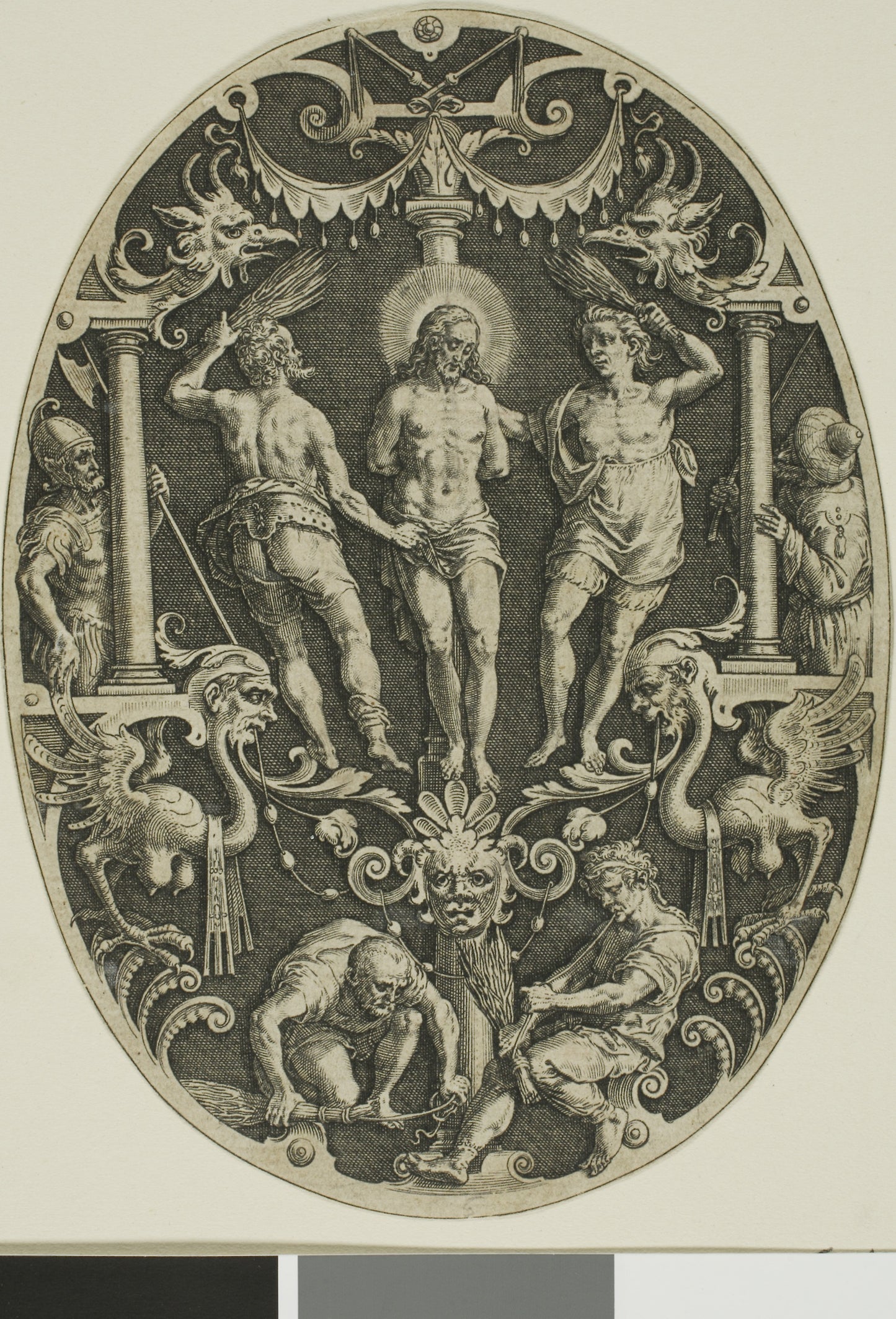 Flagellation, from Passion of Christ -  Jan Sadeler, the Elder (Flemish, 1550-1600),  Poster Print Wall Art
