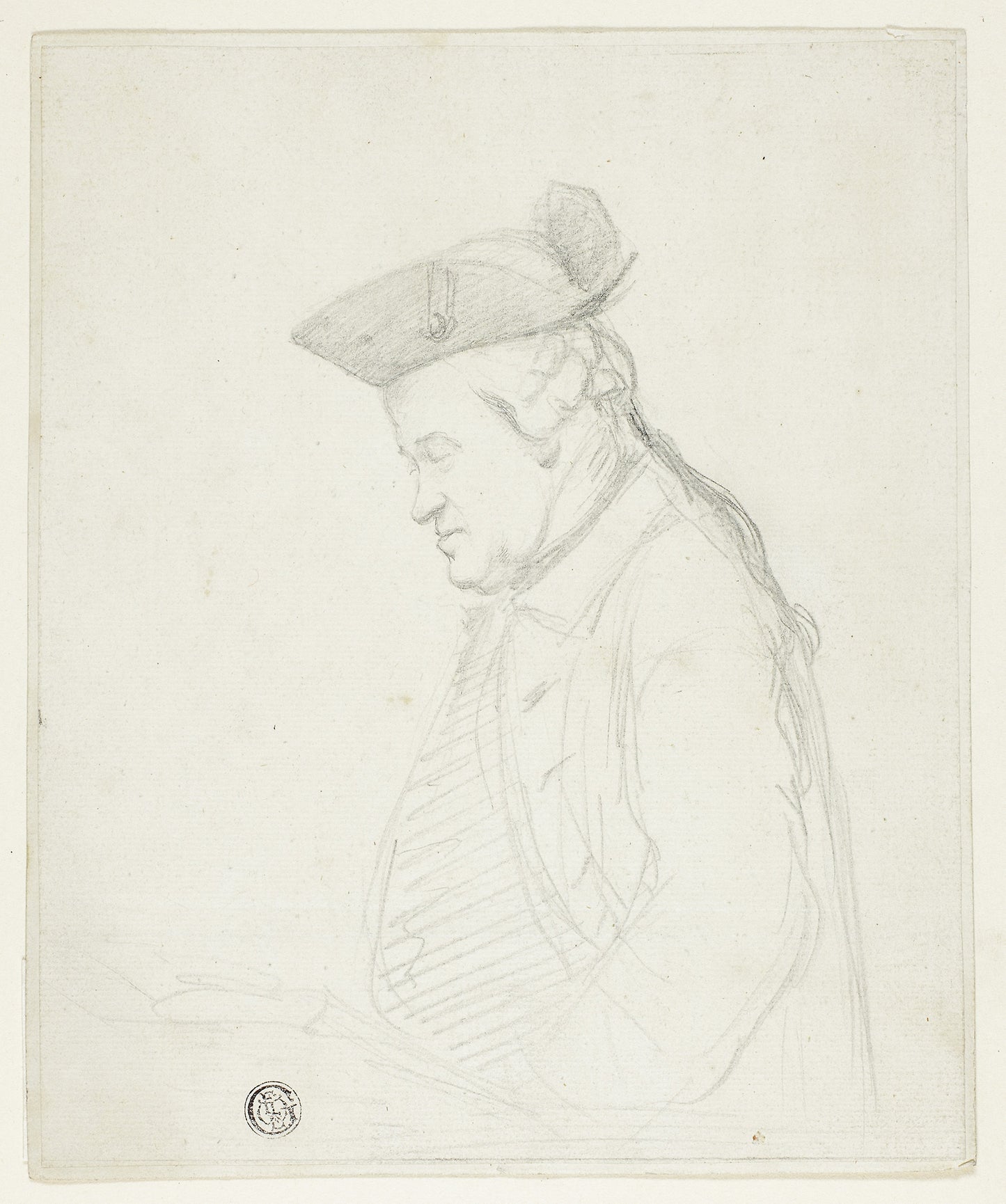 Half-Length Portrait of George Michael Moser -  Attributed to George Dance, II (English, 1741-1825),  Poster Print Wall Art
