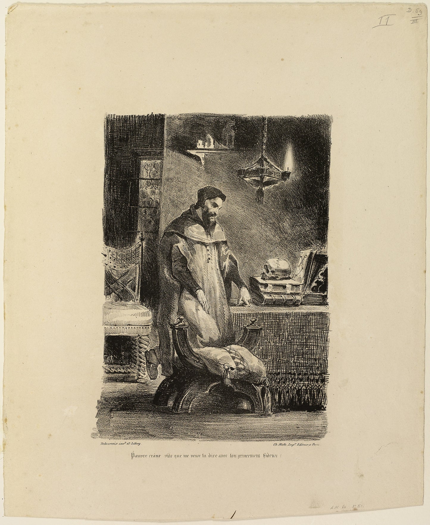 Faust in His Study -  Eugène Delacroix,  Poster Print Wall Art