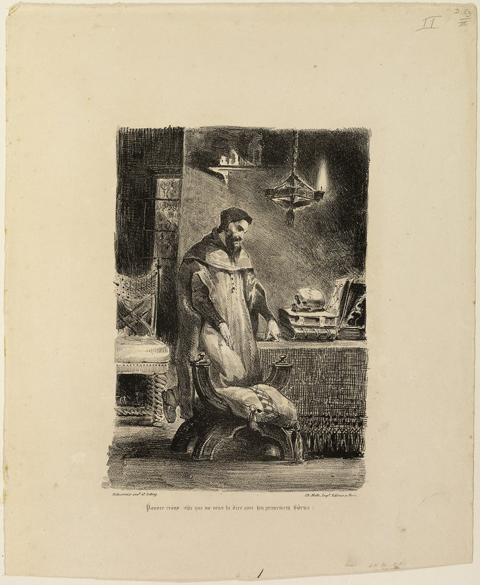 Faust in His Study: Eugène Delacroix,16x12
