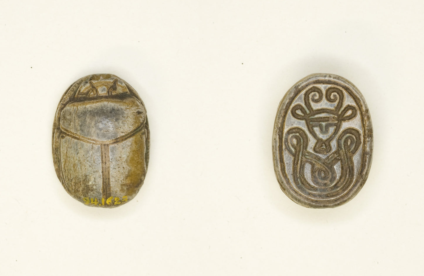 Scarab: Hathor Head with Woven Pattern: Egyptian, Poster Print Wall Art