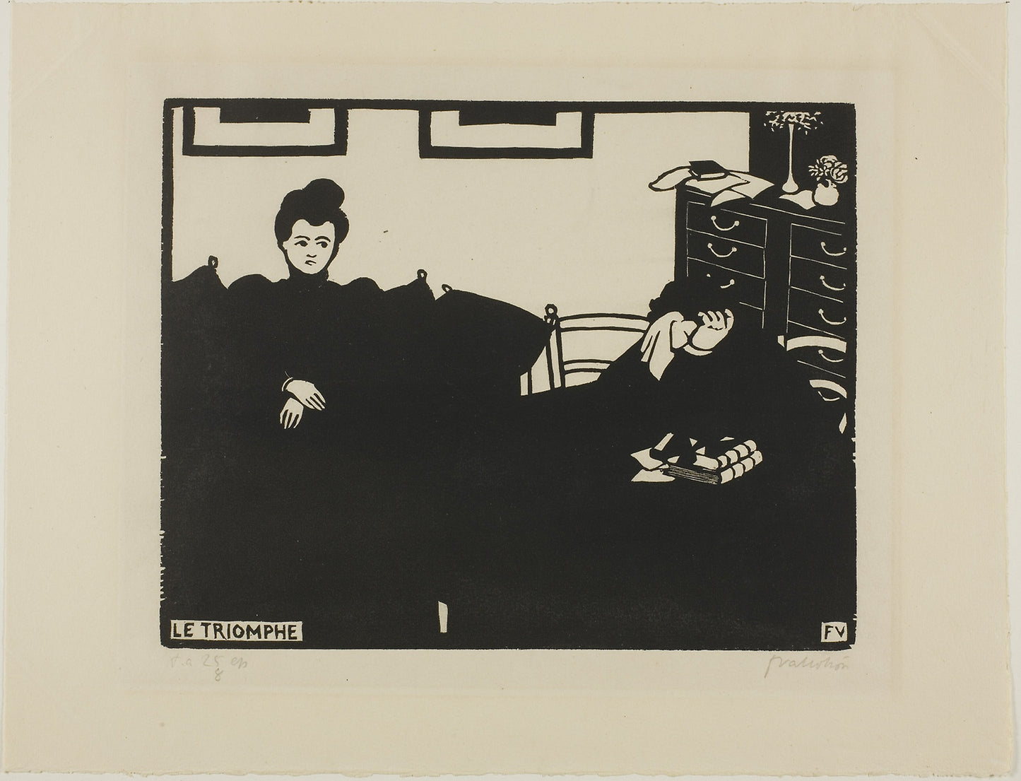 The Triumph, plate two from Intimacies -  Félix Edouard Vallotton (French, born Switzerland, 1865-1925),  Poster Print Wall Art