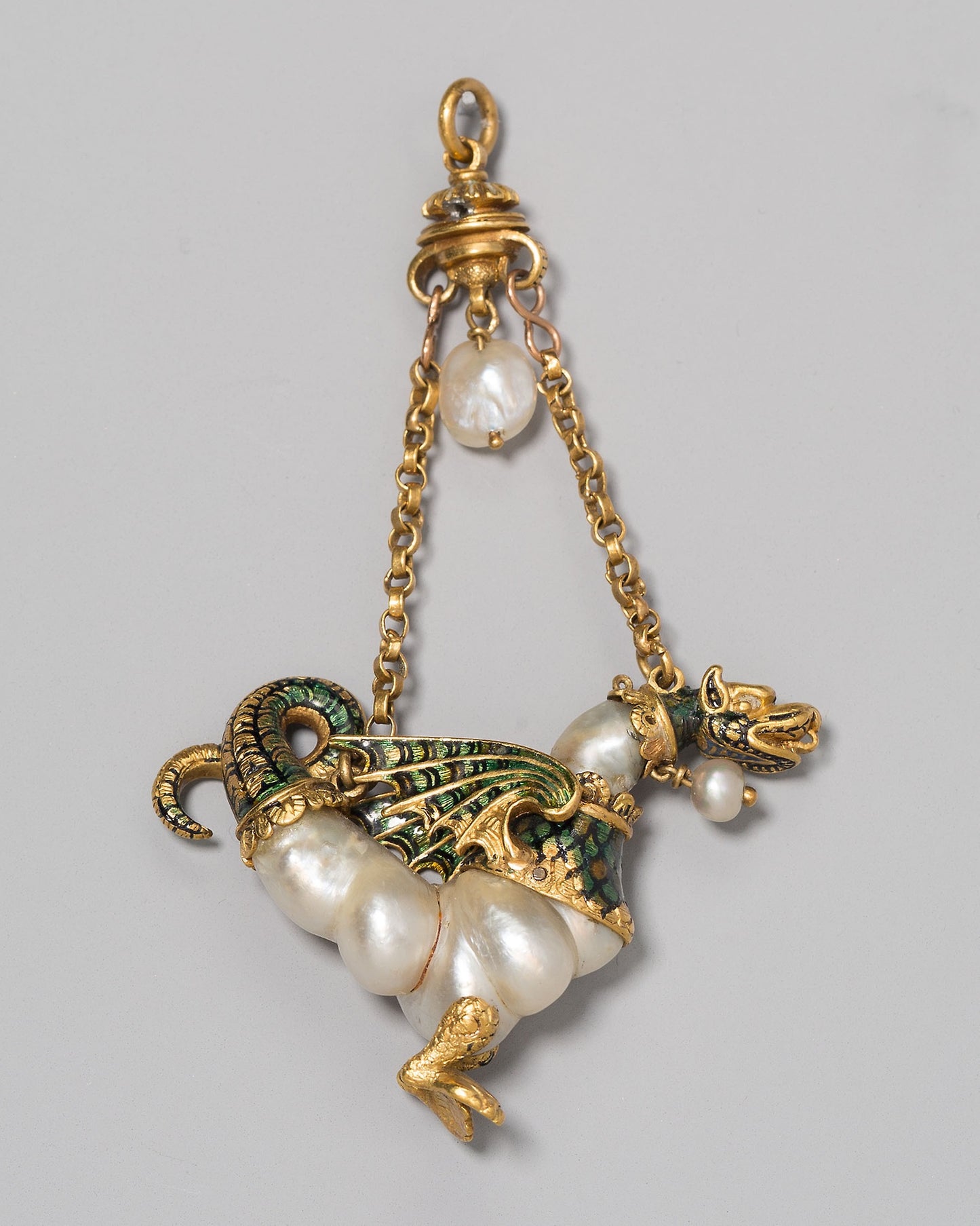 Pendant Shaped as a Dragon -  Spanish,  Poster Print Wall Art
