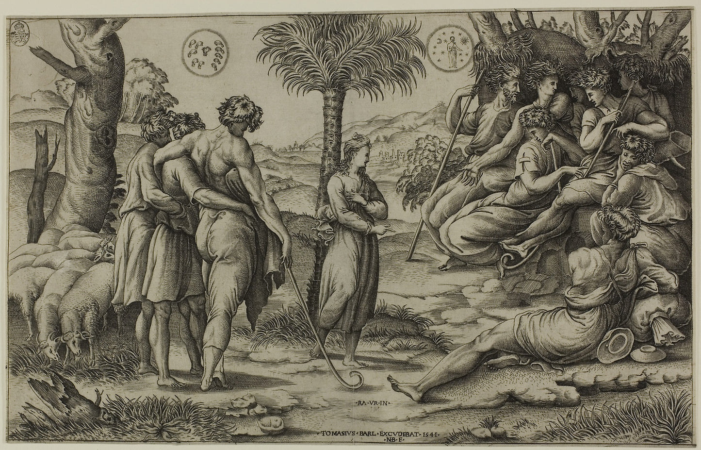 Joseph Explaining his Dreams -  Nicolas Beatrizet (French, 1515-1565),  Poster Print Wall Art