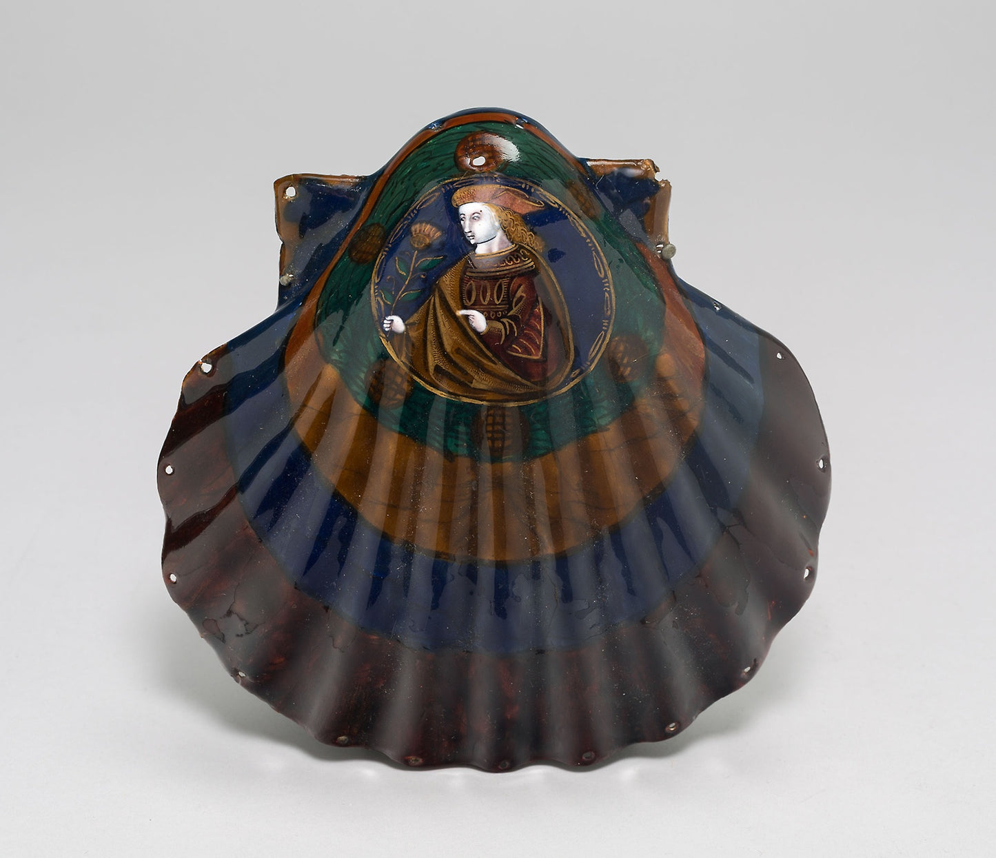 Pair of Shells with Portraits Forming a Purse: Limoges Pottery & Porcelain Factories, Poster Print Wall Art