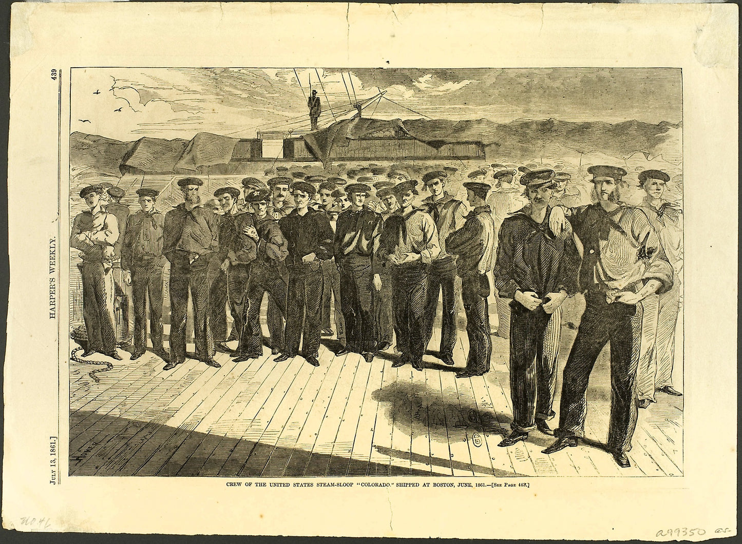 Crew of the United States Steam Sloop "Colorado" Shipped at Boston, June, 1861 -  Winslow Homer (American, 1836-1910),  Poster Print Wall Art