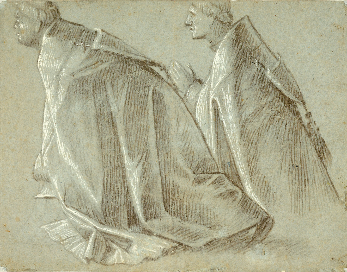 Study of Two Kneeling Clerics (recto); Study of Standing Youth (verso) -  Vittore Carpaccio,  Poster Print Wall Art